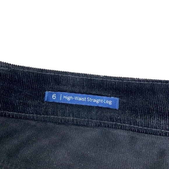 Talbots Black Corduroy High Waisted Straight Leg Pants - Picture 4 of 6